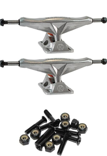 Grind King Locker Raw Silver スケートボード トラック 6.1インチ ハンガー 8.75インチ アクスル 1インチハードウェア セット