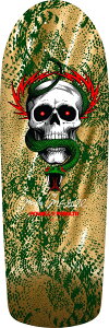 Powell Peralta Mike McGill Skull & Snake �X�P�[�g�{�[�h �f�b�L 10 x 30.125 Green/Gold Foil