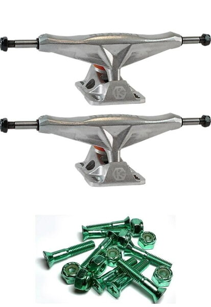 Grind King Locker Raw Silver スケートボード トラック 5.4インチ ハンガー 8.0インチ アクセル 1インチハードウェア付