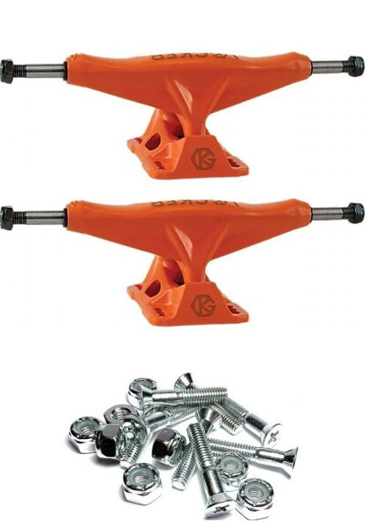 Grind King Locker Orange Skateboard Trucks 6.37" Hanger 9.25" Axle スケートボード トラック 2個セット 1インチハードウェア付き