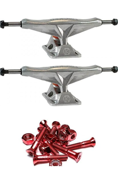 Grind King Locker Raw Silver スケートボード トラック 6.75インチ ハンガー 9.5インチ アクスル 1インチ ハードウェア付属
