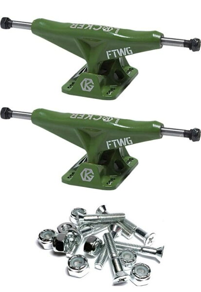 Grind King Locker スケートボード トラック 5.4" Hanger 8.0" Axle Army Green 取付用ハードウェア付属