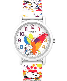 Timexタイメックス X Peanutsスヌーピー ピーナッツ Rainbow Paint 36mm Silicone Strap Watch 腕時計 並行輸入品