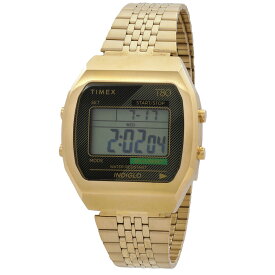 Timex T80 腕時計 メンズ レディース デジタル クォーツ ゴールド ステンレス ブレスレット