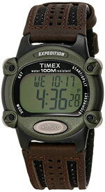Tmexタイメックス メンズ男性 T48042 エクスペディション フルサイズ デジタル CAT ブラウン ナイロン/レザーストラップ 腕時計, ブラウン/ブラック/グリーン