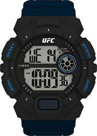TmexタイメックスUFCメンズ男性ストライカー50ミリメートル腕時計 - ブラックストラップデジタルダイヤルブラックケース
