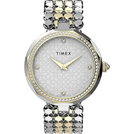 Tmexタイメックス レディース女性 アッシュヴィル 34mm 腕時計シルバートーン ケース＆ダイヤル、ツートーン ブレスレット