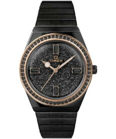 Tmexタイメックス レディース女性 Q 36mm 腕時計 ブラックエクスパンションバンド ブラックダイアル ブラックケース