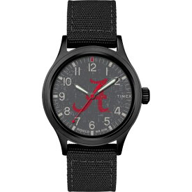 TIMEX メンズ男性 Collegiate Scout 40mm 腕時計アラバマ・クリムゾンタイド ブラックファブリックストラップ