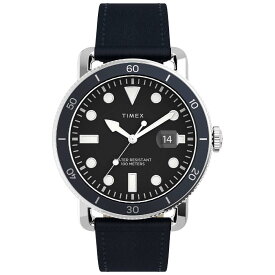 Timex メンズ TW2U01900 Port 42mm Blue/Black Leather Strap Watch タイメックス腕時計 並行輸入品