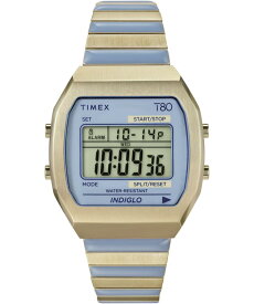 Timex レディース T80 36mm Watch - Gold-Tone Expansion Band Blue Dial Gold-Tone Case タイメックス腕時計 並行輸入品