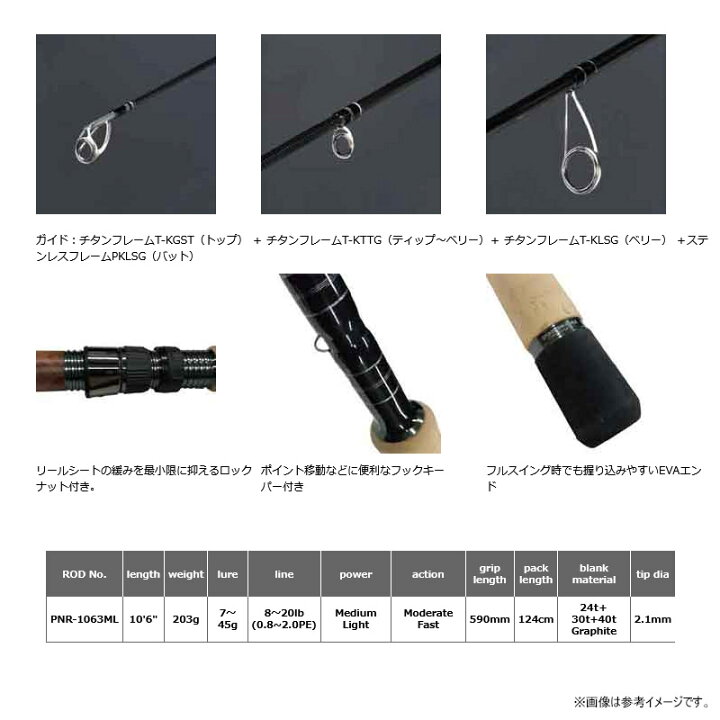 楽天市場】○スミス パノラマシャフト PNR-1063ML (スピニングモデル 