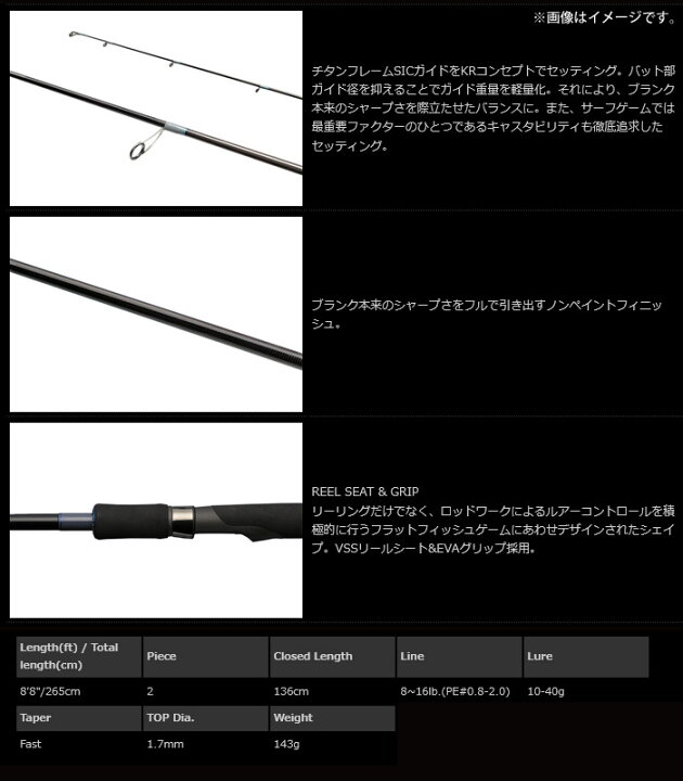 楽天市場】○ノリーズ フラットフィッシュプログラム ラフサーフ88 