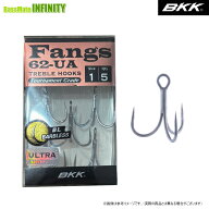●BKK　トレブルフック FANGS-62 UA バーブレス 【まとめ送料割】