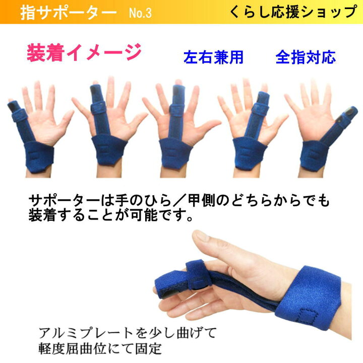 楽天市場 送料無料 指サポーター ばね指サポーター 突き指 骨折 腱鞘炎 リハビリ 人差し指 手 親指 人差し指 中指 薬指 小指 全指適応 左右兼用 フリーサイズ 調節可能 手首 紺色 指サポーター手首紺 くらし応援ショップ サンキュー