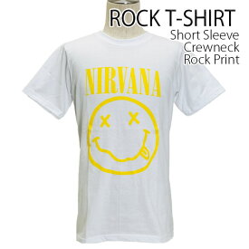 Nirvana Tシャツ ニルヴァーナ ニコちゃん Smile 半袖 ロックTシャツ バンドTシャツ ニルバーナ カート・コバーン メンズ レディース かっこいい バンT ロックT バンドT ダンス ロック パンク 大きいサイズ M L XL 2XL 春 夏 おしゃれ Tシャツ ファッション