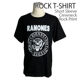Ramones Tシャツ ラモーンズ イーグル ロゴ ロックTシャツ バンドTシャツ メンズ レディース ロックT バンドT バンT 衣装 ロゴT ダンス ミュージック ファッション ブラック 黒 コットン 綿 100% 春夏 夏物 おしゃれ