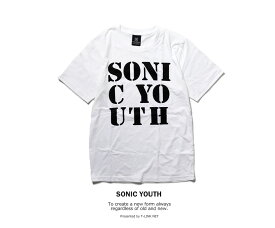 Sonic Youth Tシャツ ソニックユース ロックTシャツ バンドTシャツ 半袖 メンズ レディース かっこいい バンT ロックT バンドT ダンス ロック パンク 大きいサイズ 綿 白 ホワイト M L XL 春 夏 おしゃれ Tシャツ ファッション