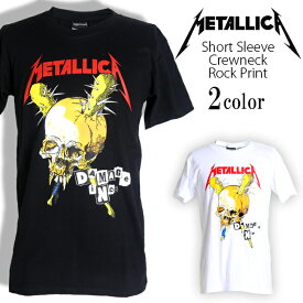 Metallica Tシャツ メタリカ Damage Inc. ロックTシャツ バンドTシャツ 半袖 メンズ レディース かっこいい バンT ロックT バンドT ダンス ロック パンク 大きいサイズ 綿 黒 白 ブラック ホワイト M L XL 春 夏 おしゃれ Tシャツ ファッション