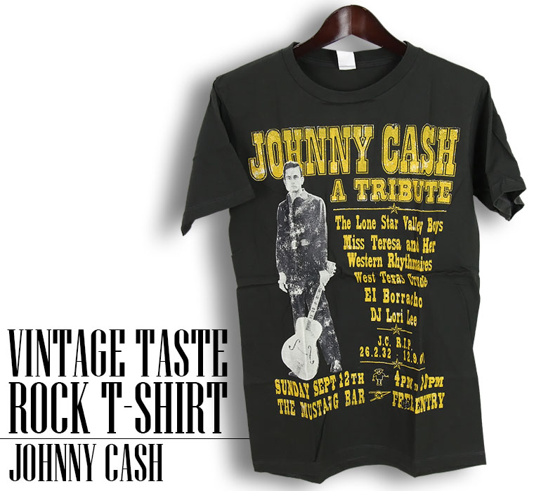 ヴィンテージ風 Johnny Cash Tシャツ ジョニー キャッシュ ロックTシャツ バンドTシャツ 半袖 メンズ レディース かっこいい バンT  ロックT バンドT ダンス ロック パンク 大きいサイズ 綿 黒 白 ブラック ホワイト M L XL 春 夏 おしゃれ Tシャツ ファッション |  