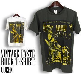 ヴィンテージ風 Queen Tシャツ クイーン フレディ マーキュリー ロックTシャツ バンドTシャツ メンズ レディース ロックT バンドT バンT ロゴ バンド ロゴT ダンス ミュージック ファッション ブラック ホワイト 黒 白 大きいサイズ 綿 100% 春夏 夏物 おしゃれ