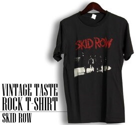 ヴィンテージ風 Skid Row Tシャツ スキッドロウ ロックTシャツ バンドTシャツ 半袖 メンズ レディース かっこいい バンT ロックT バンドT ダンス ロック パンク 大きいサイズ 綿 黒 白 ブラック ホワイト M L XL 春 夏 おしゃれ Tシャツ ファッション