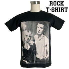 Sid And Nancy グラフィック Tシャツ シド ビシャス ナンシー ツーショット ロックTシャツ バンドTシャツ メンズ レディース ロックT バンドT バンT 衣装 ロゴT ダンス ミュージック ファッション ブラック 黒 コットン 綿 100% 春夏 夏物 おしゃれ