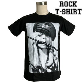 Lady Gaga グラフィック Tシャツ レディー ガガ 婦警 ロックTシャツ バンドTシャツ メンズ レディース ロックT バンドT バンT 衣装 ロゴT ダンス ミュージック ファッション ブラック 黒 M L XL コットン 綿 100% 春夏 夏物 おしゃれ