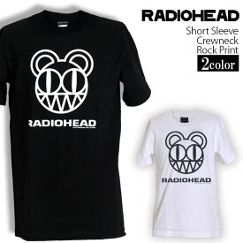 Radiohead Tシャツ レディオヘッド Simple Bear ロックTシャツ バンドTシャツ 半袖 メンズ レディース かっこいい バンT ロックT バンドT ダンス ロック パンク 大きいサイズ 綿 黒 白 ブラック ホワイト M L XL 春 夏 おしゃれ Tシャツ ファッション