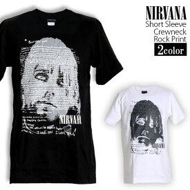 Nirvana Tシャツ ニルヴァーナ ロックTシャツ バンドTシャツ ニルバーナ Kurt Cobain カートコバーン メンズ レディース パロディ Tシャツ おもしろ ロゴ 衣装 ダンス ファッション ブラック ホワイト 黒 白 コットン 綿 100% 春夏 夏物 おしゃれ