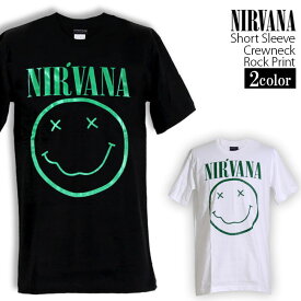 Nirvana Tシャツ ニルヴァーナ ロックTシャツ バンドTシャツ ニルバーナ ニコちゃん カート・コバーン 半袖 メンズ レディース かっこいい バンT ロックT バンドT ダンス ロック パンク 大きいサイズ L XL 春 夏 おしゃれ Tシャツ ファッション