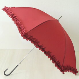 No.4723 バスルーム umbrella 【フリルタイプ】（華やか 傘 雨傘 4722 4723 レディース 女性用 ジャンプ傘 フリル ハートheart frill レッド ブラック オリジナル 撥水 レイン ブーツ 軽い)