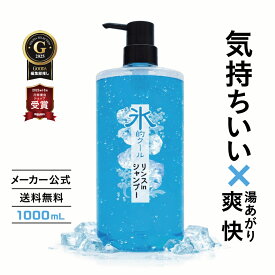 クール リンスインシャンプー 氷的クール 1L 冷感 メンズ 夏用シャンプー スッキリ ひんやり 汗対策 ニオイ対策 日本製 頭皮 べたつき 加齢臭 大容量 ボトル 父の日 男性用 メントール ハッカ ミント スーパー銭湯 冷感シャンプー