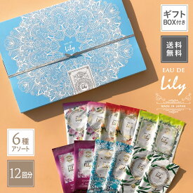 メール便 ギフト 入浴剤 EAU DE Lily ギフトセット 12回分 プレゼント 日本製 個包装 エプソムソルト 詰め合わせ おしゃれ かわいい 女性 大人 高級 1包 送料無料 誕生日 ありがとう ご挨拶 退職 お祝い リラックス 癒し 保湿 しっとり 潤い 香り