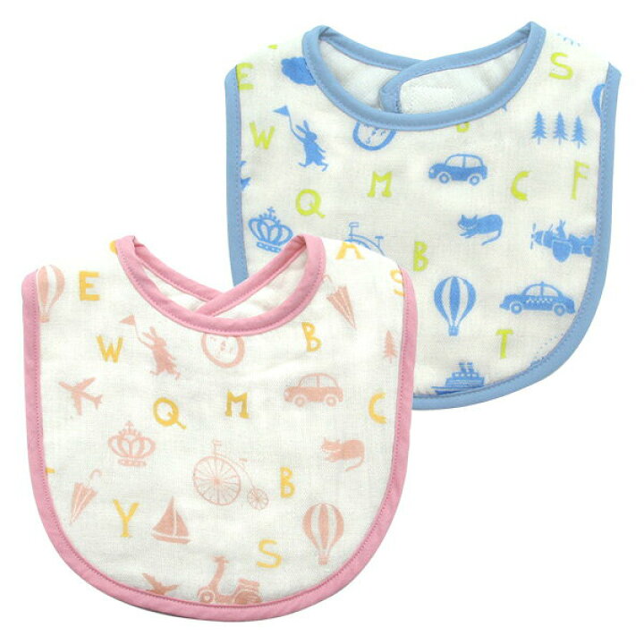 楽天市場 スタイ Abc トラベルガーゼスタイ よだれかけ ビブ ガーゼ 出産祝い かわいい 赤ちゃん ボタン ベビー パイル 吸水 顔 男の子 女の子 Orunet 入浴剤とお風呂のソムリエｓｈｏｐ