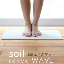 [5日はエントリー&3点購入でP10倍] soil 「BATH MAT wave バスマット ウェーブ 」　 珪藻土バスマット 珪藻土 バスマット 珪藻土マット 日本製 国産珪藻土 made in japan 新品 吸水 乾燥 足ふき ソイル SOIL そいる 【ギフト/プレゼントに】