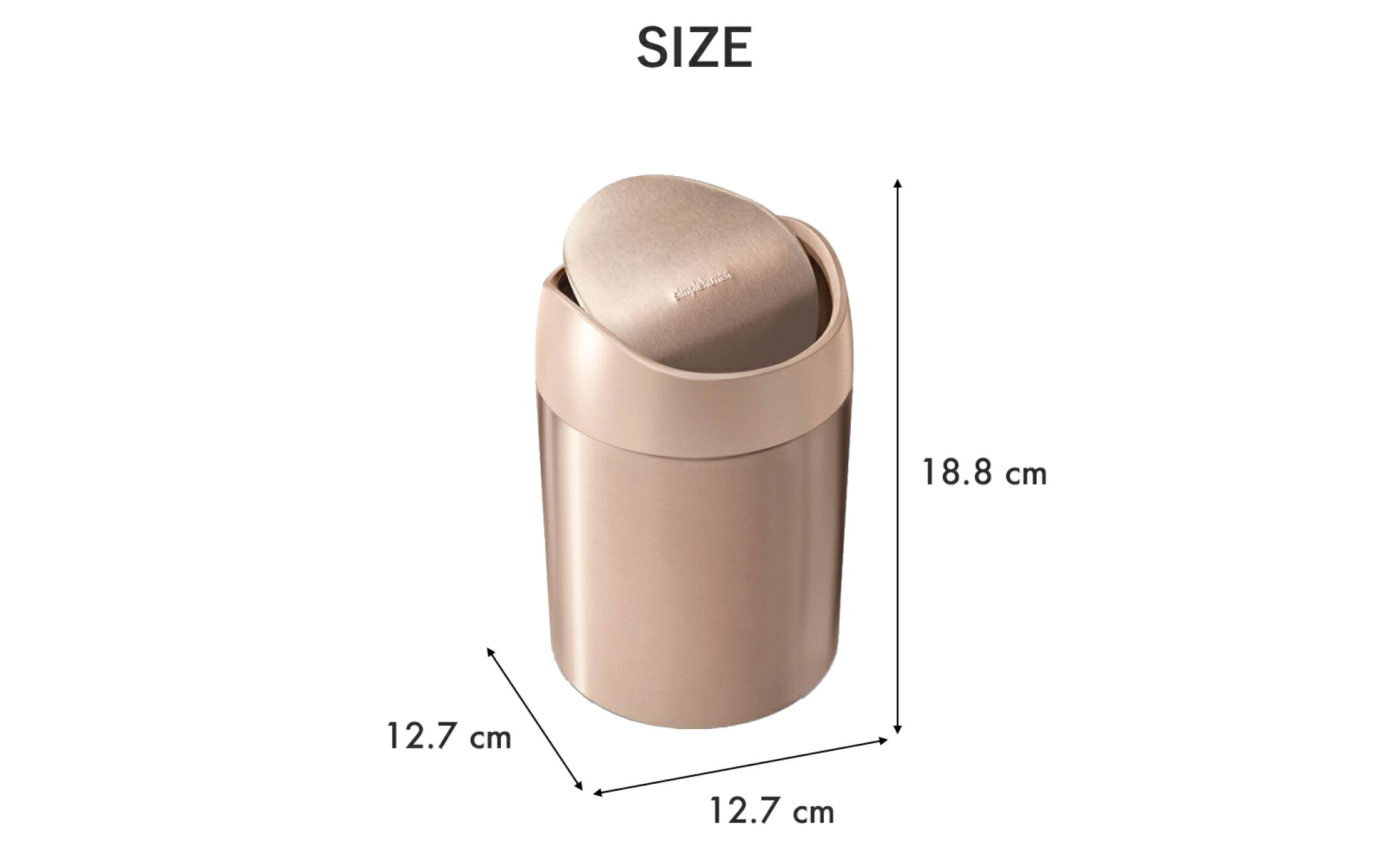 《 シンプルヒューマン 1.5L ミニカン 》 CW2078 CW2079 CW2084 CW2085 カウンタートップミニダストボックス スイング式ゴミ箱 卓上 コンパクト ふた付き ツヤ消し ステンレス いたずら 防止 1.5リットル おしゃれ