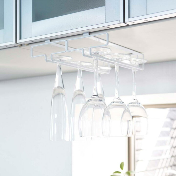 楽天市場 戸棚下収納 戸棚下ワイングラスハンガー タワー ダブル Tower ホワイト ブラック モノトーン シンプル グラスホルダー ワイン シャンパン グラス ハンガー ホルダー 収納 キッチン 台所 吊るす収納 モダン おしゃれ 2464 2465 Yamazaki 山崎実業 タワー
