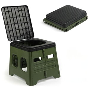 簡易トイレ 携帯 折りたたみ式 ポータブルトイレ 防災トイレ 蓋付 防災グッズ 非常用 災害用 【1台5役!多用途で大活躍】耐荷重150kg 蓋付き 繰り返し使用可 車中泊 キャンプ アウトドア 介護