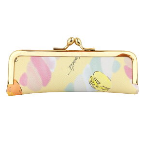 オリジナルマカロン柄 日本製がま口印鑑ケース おしゃれ プレゼント marie more 大人 かわいい 朱肉付き メアリーモア マカロン柄 ピンク イエロー ブルー 選べる3色 大人気 裏ラミネート加工