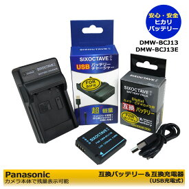 【あす楽対応】PANASONIC　パナソニック　DMW-BCJ13　互換バッテリー 1個 と 互換USB充電器の　2点セット　DMC-LX5 / DMC-LX5GK / DMC-LX5-K / DMC-LX5-W / DMC-LX7　DMC-LX7GK / DMC-LX7-K / DMC-LX7W　ルミックス　デジタルカメラ対応