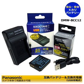 DMW-BCC12 / BP-41　PANASONIC ＆ シグマ　互換バッテリー　1個と　互換充電器（USB充電式）の　2点セット　DP1 Merrill / DP3 Merrill / MC-FX10 / DMC-FX12 / DMC-FX150 / DMC-FX180 / DMC-FX50 / DMC-LX1 / DMC-LX2 / DMC-LX3