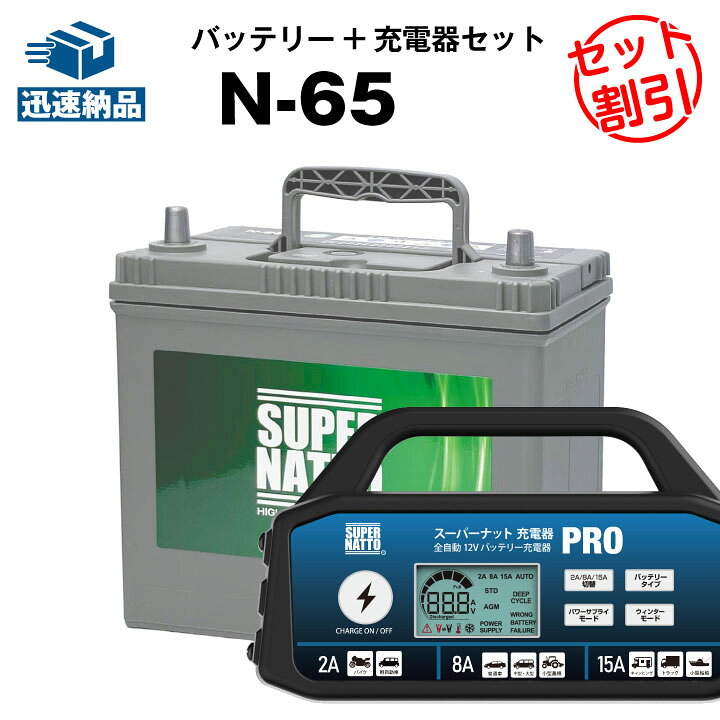 SUPER NATTO 65B24R バッテリー スーパーナット 65B24L（充電制御車対応） 自動車用バッテリー 新品　65B24L  スーパーナット製　カーバッテリー