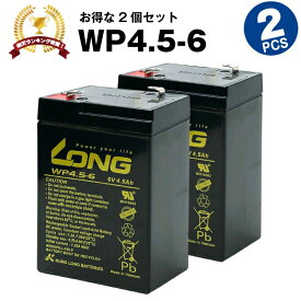 WP4.5-6【お得！2個セット】（産業用鉛蓄電池）【サイクルバッテリー】【新品】■■LONG【長寿命・保証書付き】電動ポケバイなど対応