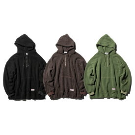 CLUCT クラクト FLOWER POT [BOA HOODIE] 04738 フーディー パーカー プルオーバー ハーフジップ ボア ワンポイント シンプル