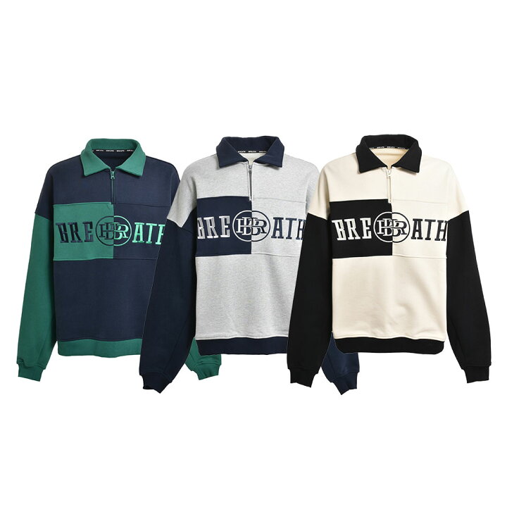 楽天市場】BREATH ブレス LOGO SWITCH HALF ZIP SWEAT ハーフジップ  