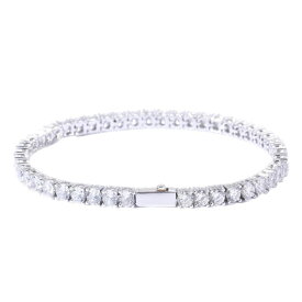 【2倍ポイント】$ole only ソールオンリー CZダイヤ 4mmブレスレット シルバー No.5 シルバーブレスレット アクセサリー ジュエリー 有名ラッパー着用