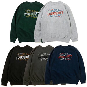 430 FOURTHIRTY �t�H�[�T�[�e�B�[ AC C/N SWEAT 25-124 2025�N8�����א�s�\�� �X�E�F�b�g �g���[�i�[ �f�U�C�� �l�C