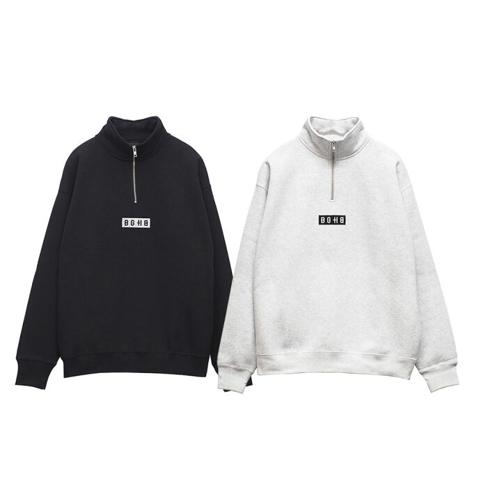 楽天市場】BAGARCH バガーチ HALF ZIP BOX LOGO SWEAT BH-1582 ハーフ 