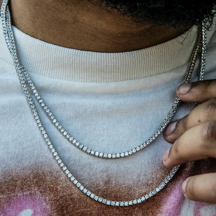 GoldenGilt ゴールデンギルト 2.5mm Tennis Necklace Silver Polished ネックレス チェーン ジュエリー アクセサリー メンズ ブランド ストリート ストリート系 人気 デザイン【3,980円以上購入で送料無料】 BATTLE LINE ネックレス ジュエリー チェーン ストリート シルバー